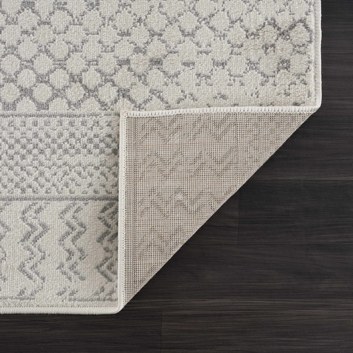 Contemporary Ivory and Gray Medium Pile Tribal Trellis Multi size Area Rug - The Rug Decor