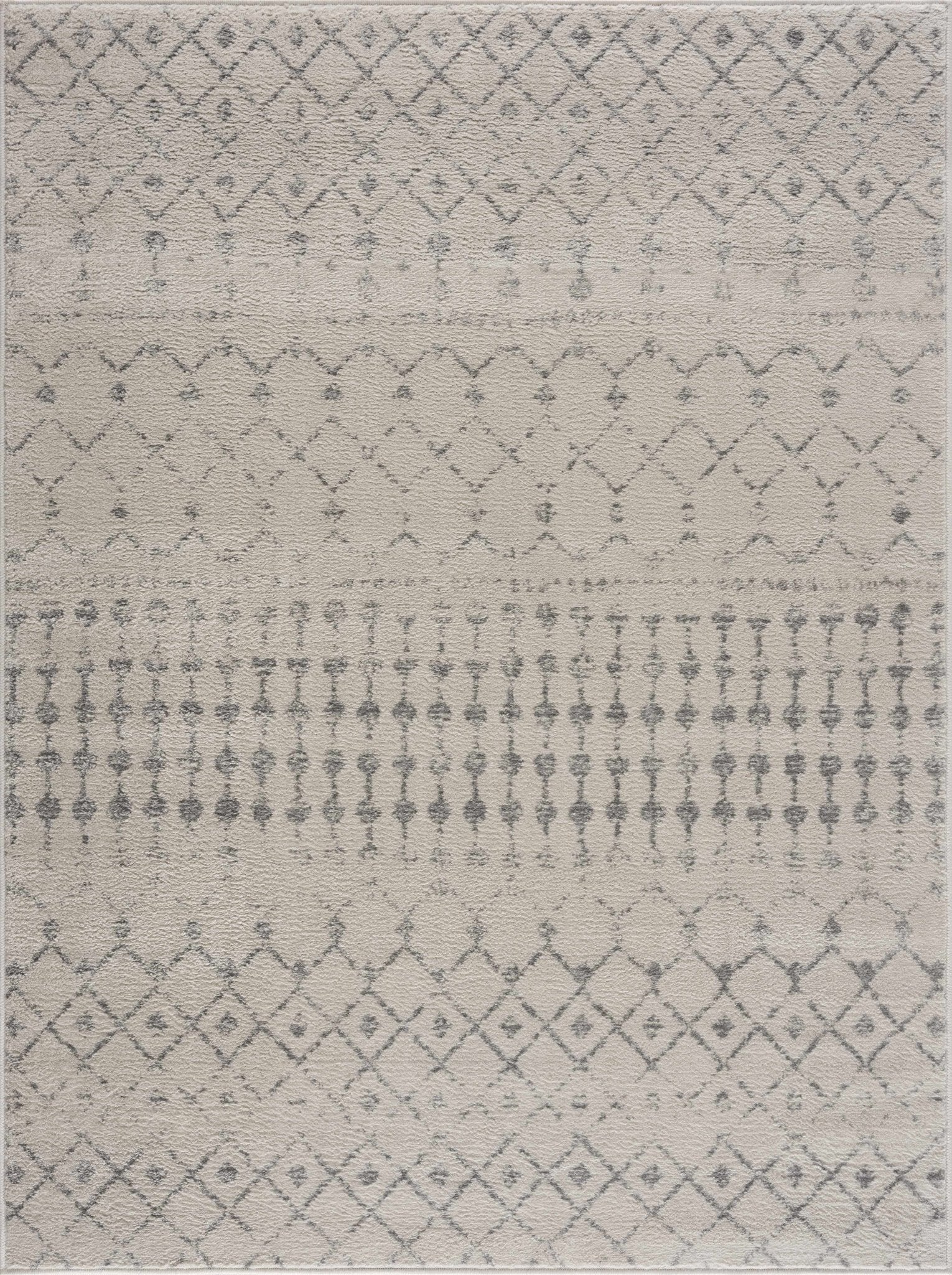 Contemporary Ivory and Gray Tribal Trellis Design Area Rug – The Rug Decor