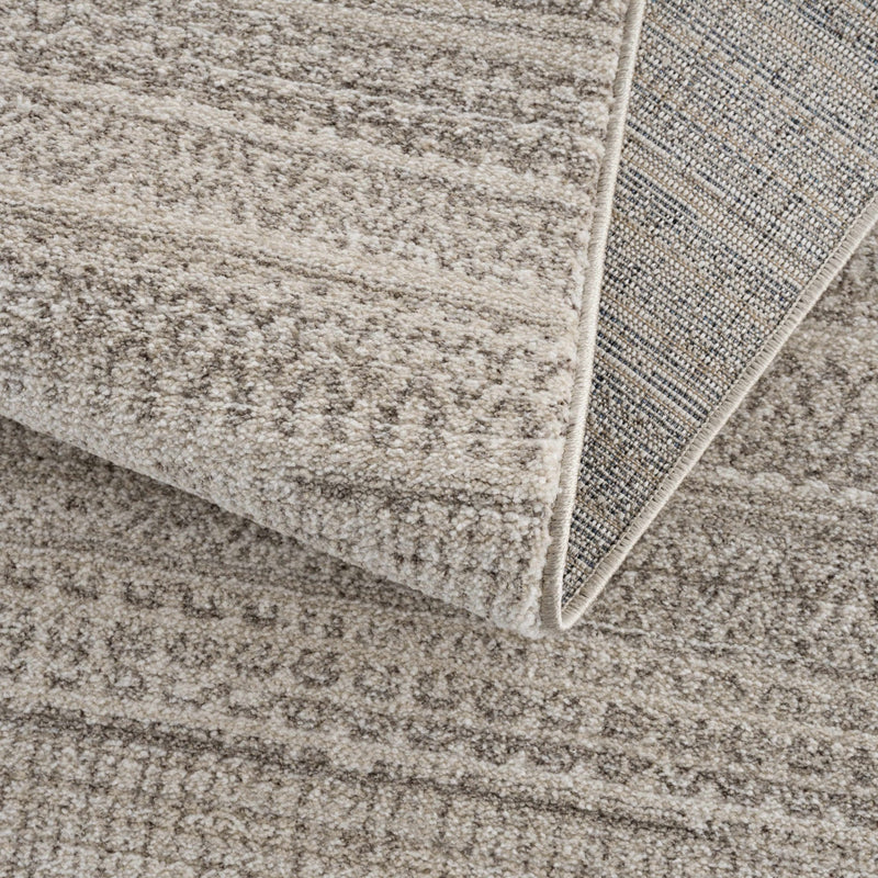 Contemporary solid Beige and Gray High Pile Area Rug - The Rug Decor