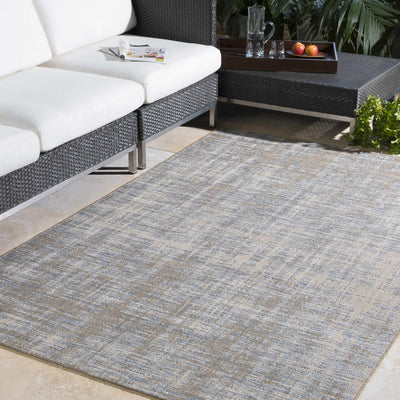 Contemporary Solid Beige, Blue and Camel Outdoor Area Rug - The Rug Decor