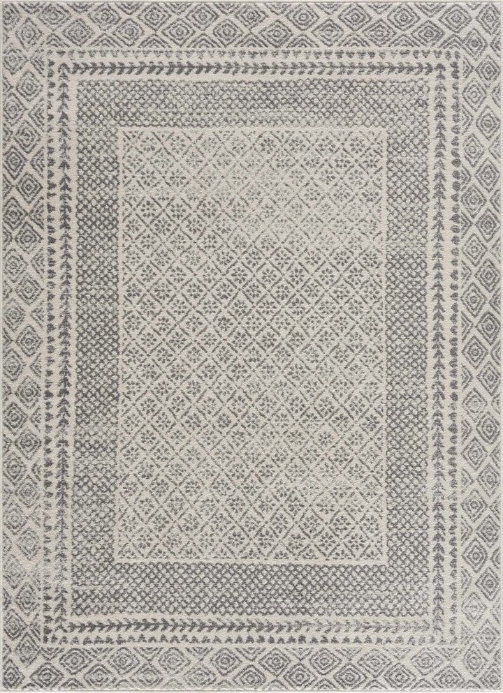 Contemporary Traditional Gray and Ivory Neutral Area Rug - The Rug Decor
