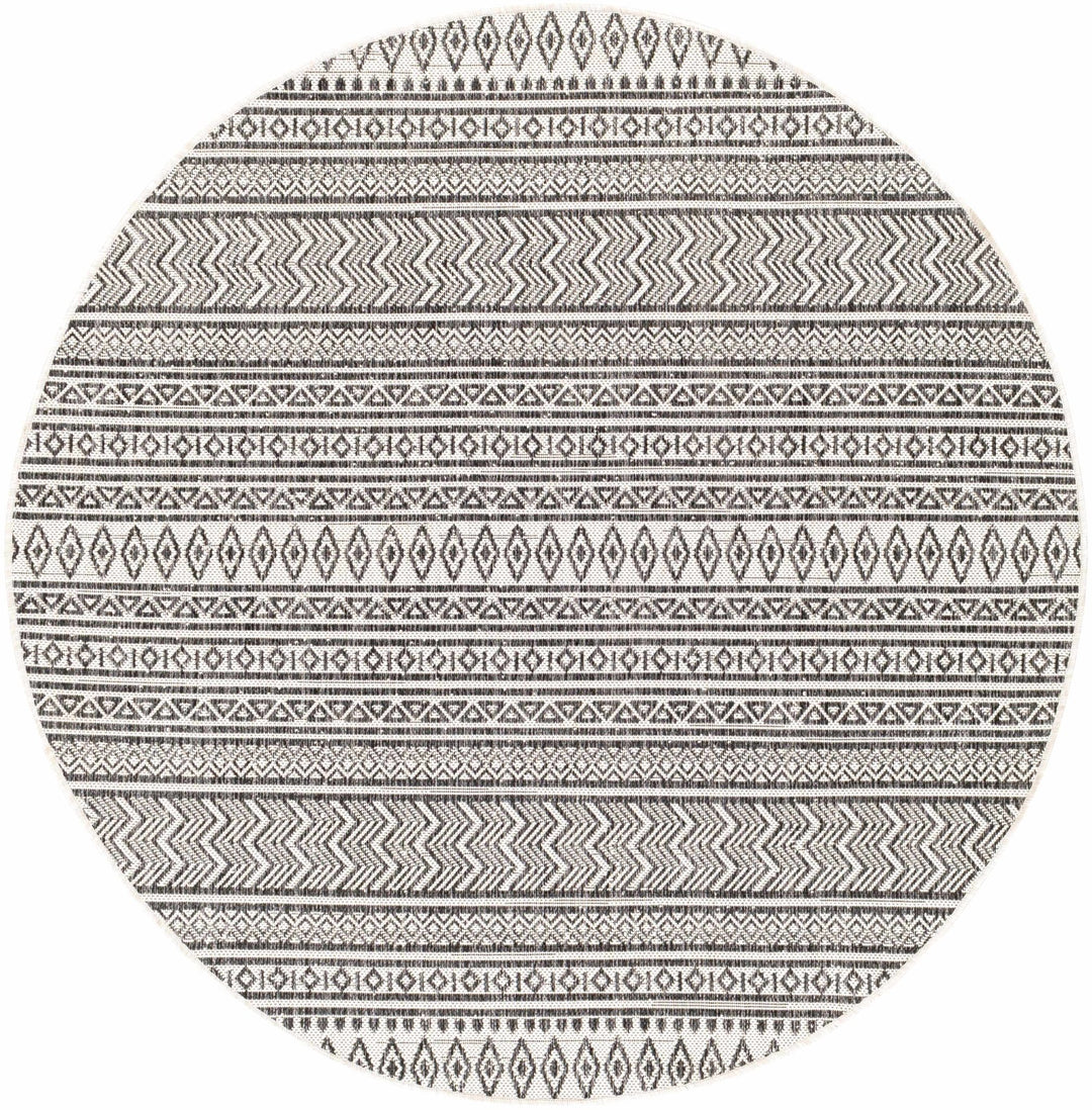 Contemporary Trellis Tribal Look Ivory And Charcoal Area Rug - The Rug Decor