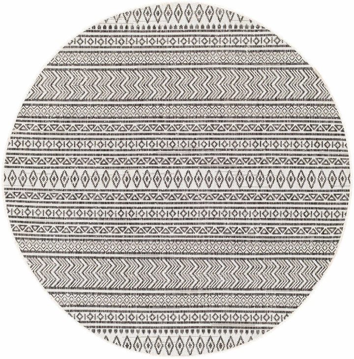 Contemporary Trellis Tribal Look Ivory And Charcoal Area Rug - The Rug Decor