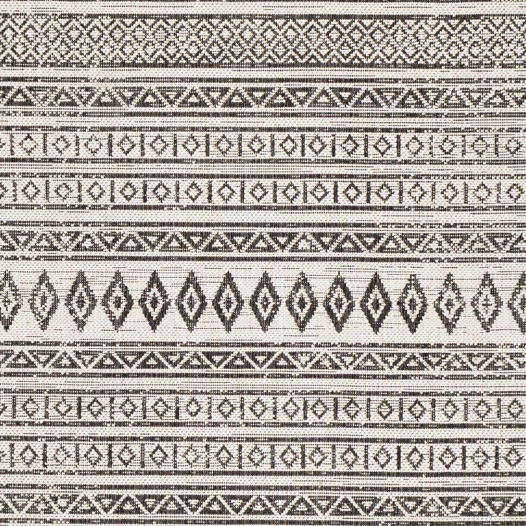 Contemporary Trellis Tribal Look Ivory And Charcoal Area Rug - The Rug Decor