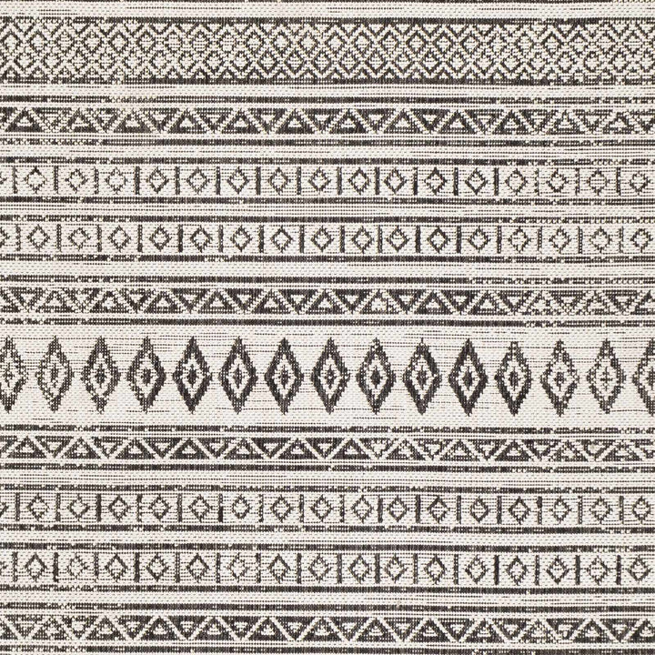 Contemporary Trellis Tribal Look Ivory And Charcoal Area Rug - The Rug Decor