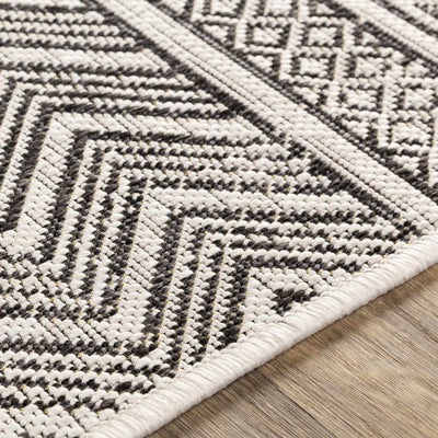 Contemporary Trellis Tribal Look Ivory And Charcoal Area Rug - The Rug Decor