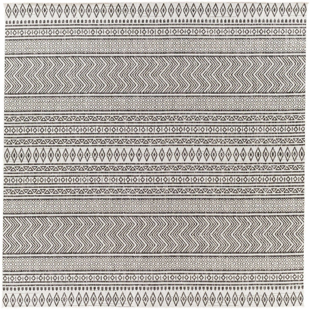 Contemporary Trellis Tribal Look Ivory And Charcoal Area Rug - The Rug Decor