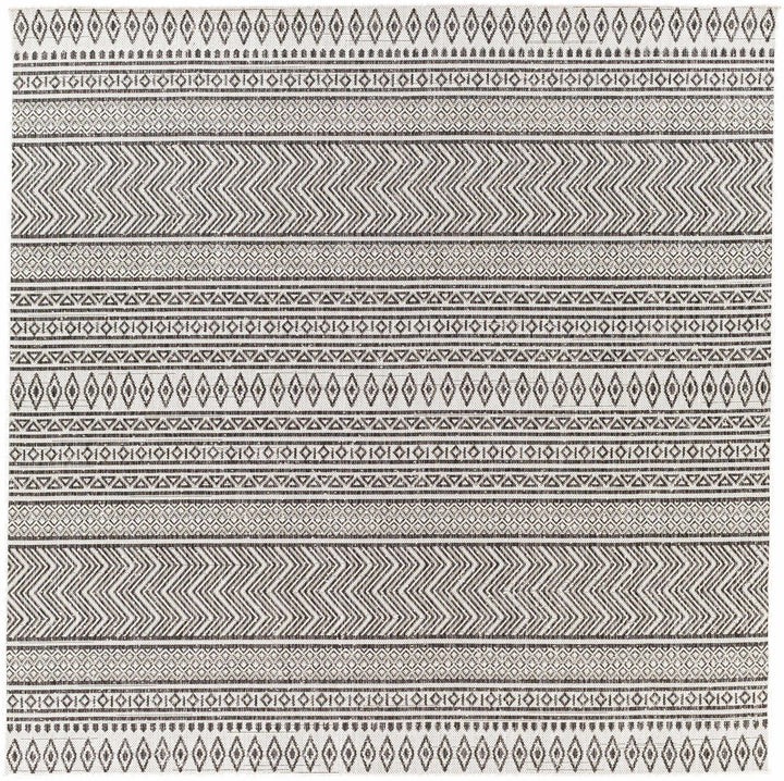 Contemporary Trellis Tribal Look Ivory And Charcoal Area Rug - The Rug Decor