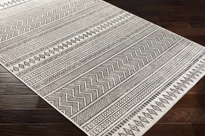 Contemporary Trellis Tribal Look Ivory And Charcoal Area Rug - The Rug Decor