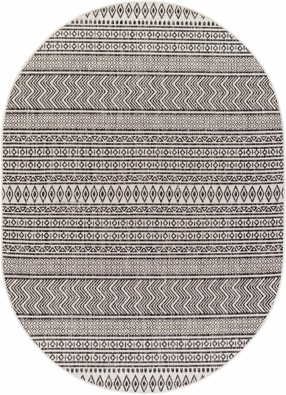 Contemporary Trellis Tribal Look Ivory And Charcoal Area Rug - The Rug Decor