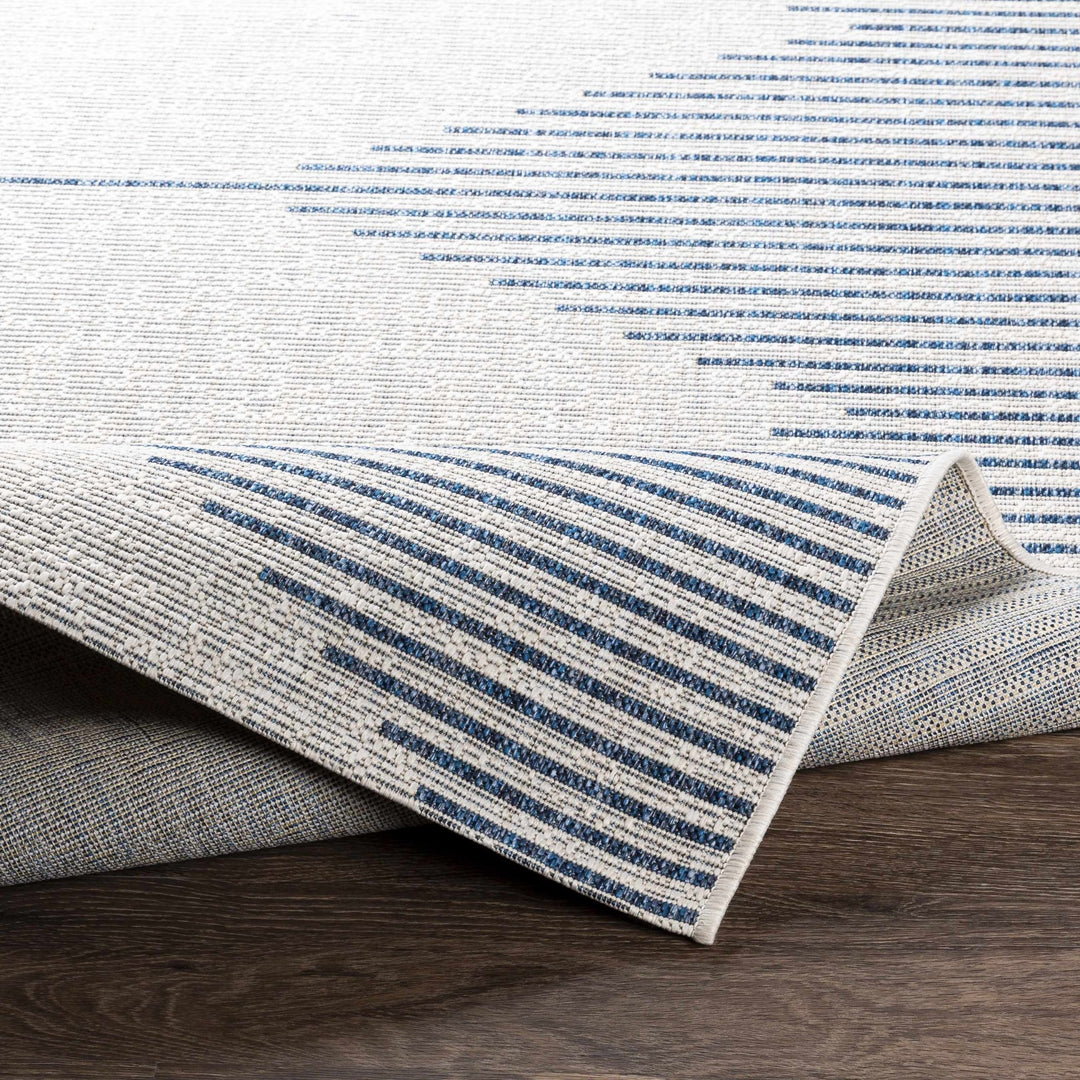 Contemporary Tribal Design Blue, Off-White and Beige Multi size Area Rug - The Rug Decor