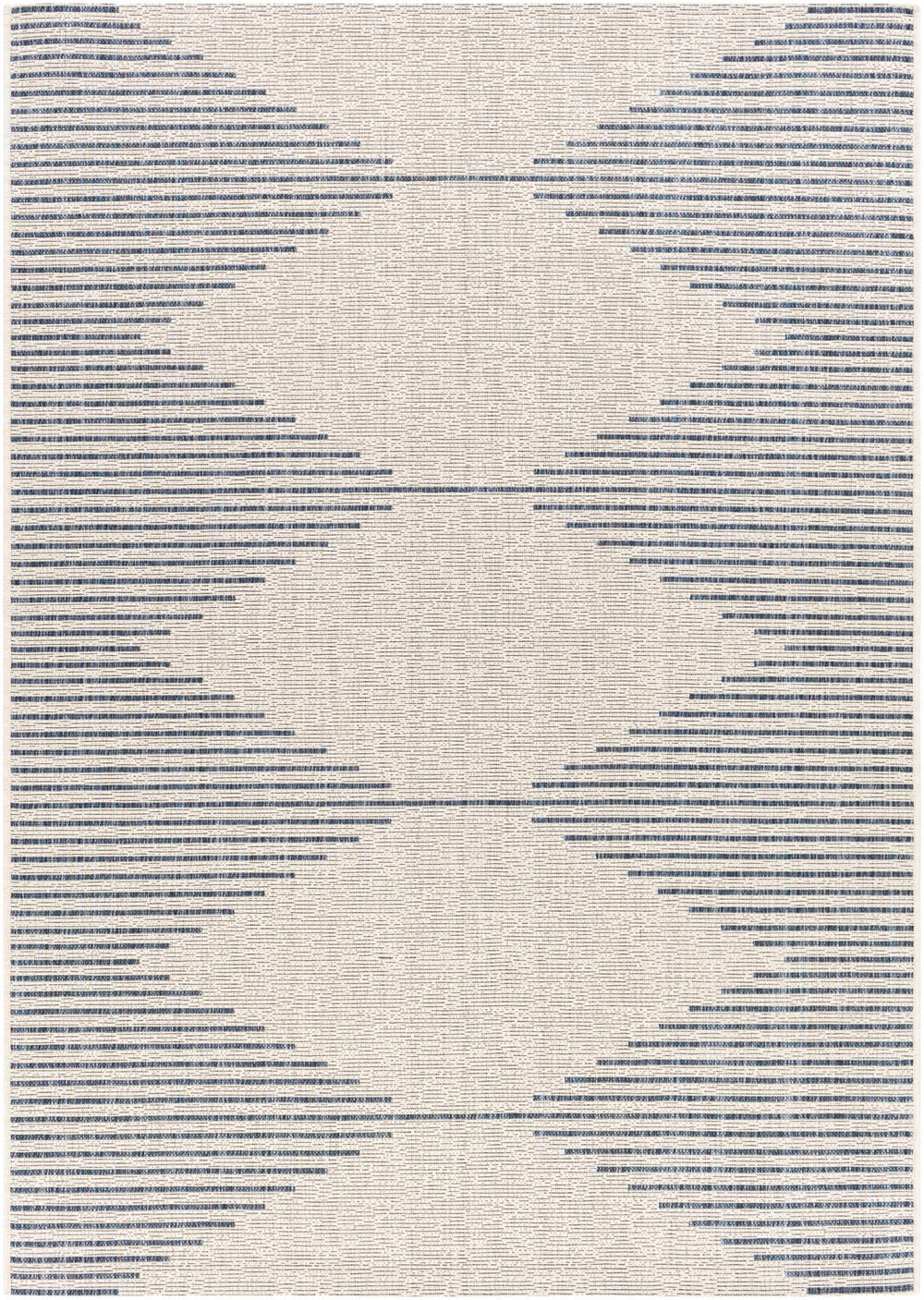 Contemporary Tribal Design Blue, Off-White and Beige Multi size Area Rug - The Rug Decor