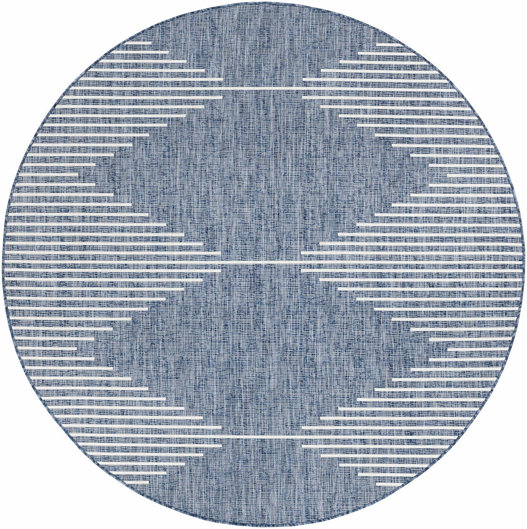 Contemporary Tribal Design Blue, Off white and Ivory Multi size Area Rug - The Rug Decor