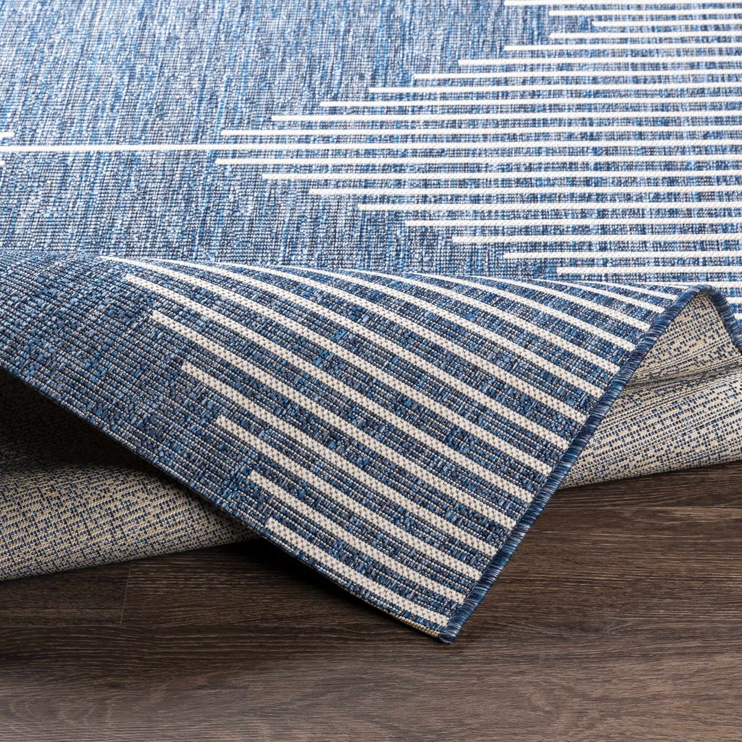 Contemporary Tribal Design Blue, Off white and Ivory Multi size Area Rug - The Rug Decor