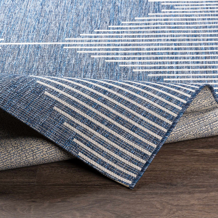 Contemporary Tribal Design Blue, Off white and Ivory Multi size Area Rug - The Rug Decor