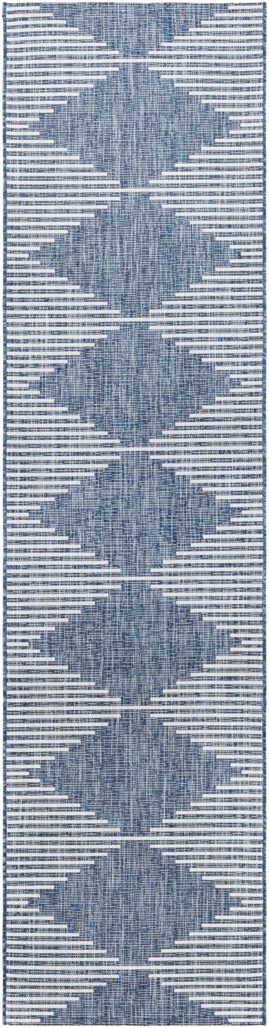 Contemporary Tribal Design Blue, Off white and Ivory Multi size Area Rug - The Rug Decor