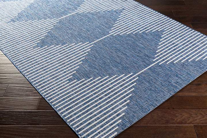 Contemporary Tribal Design Blue, Off white and Ivory Multi size Area Rug - The Rug Decor