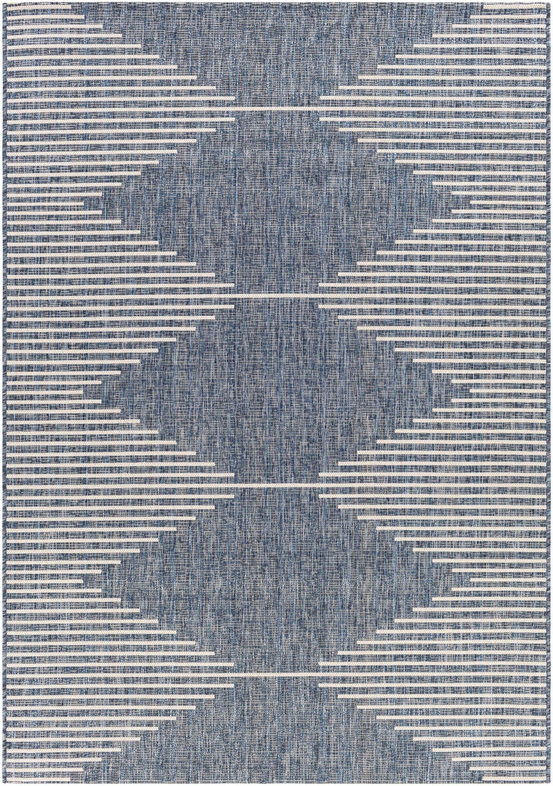 Contemporary Tribal Design Blue, Off white and Ivory Multi size Area Rug - The Rug Decor