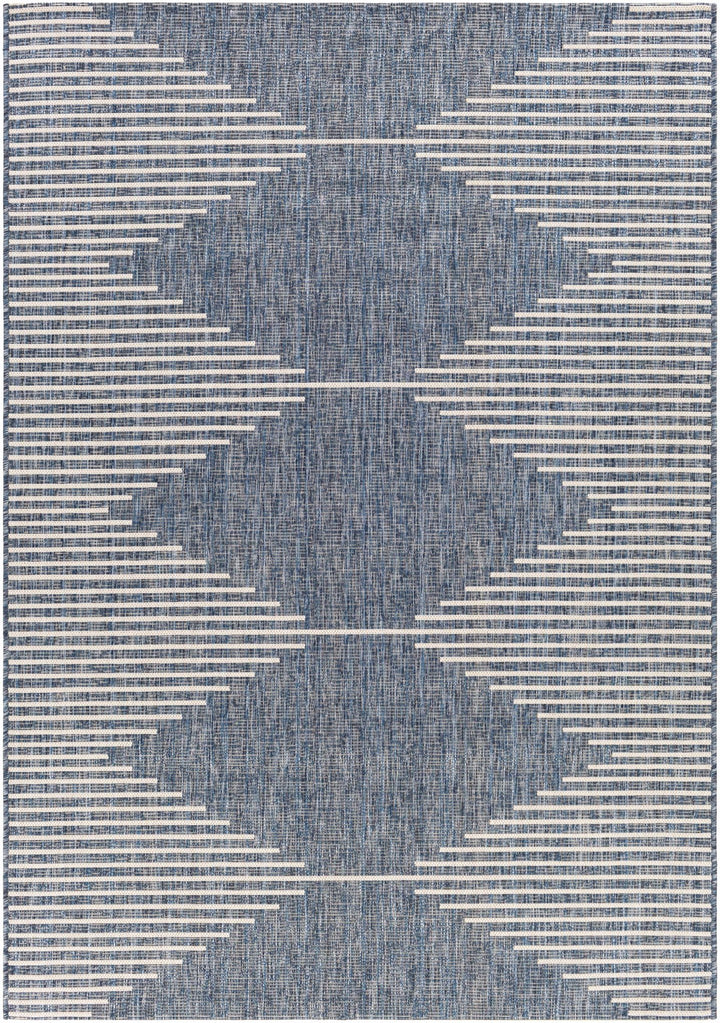 Contemporary Tribal Design Blue, Off white and Ivory Multi size Area Rug - The Rug Decor