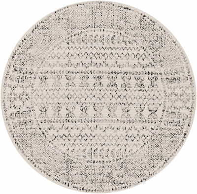 Contemporary Tribal Design Plain Black, Light Gray, Charcoal, Off white area rug - The Rug Decor