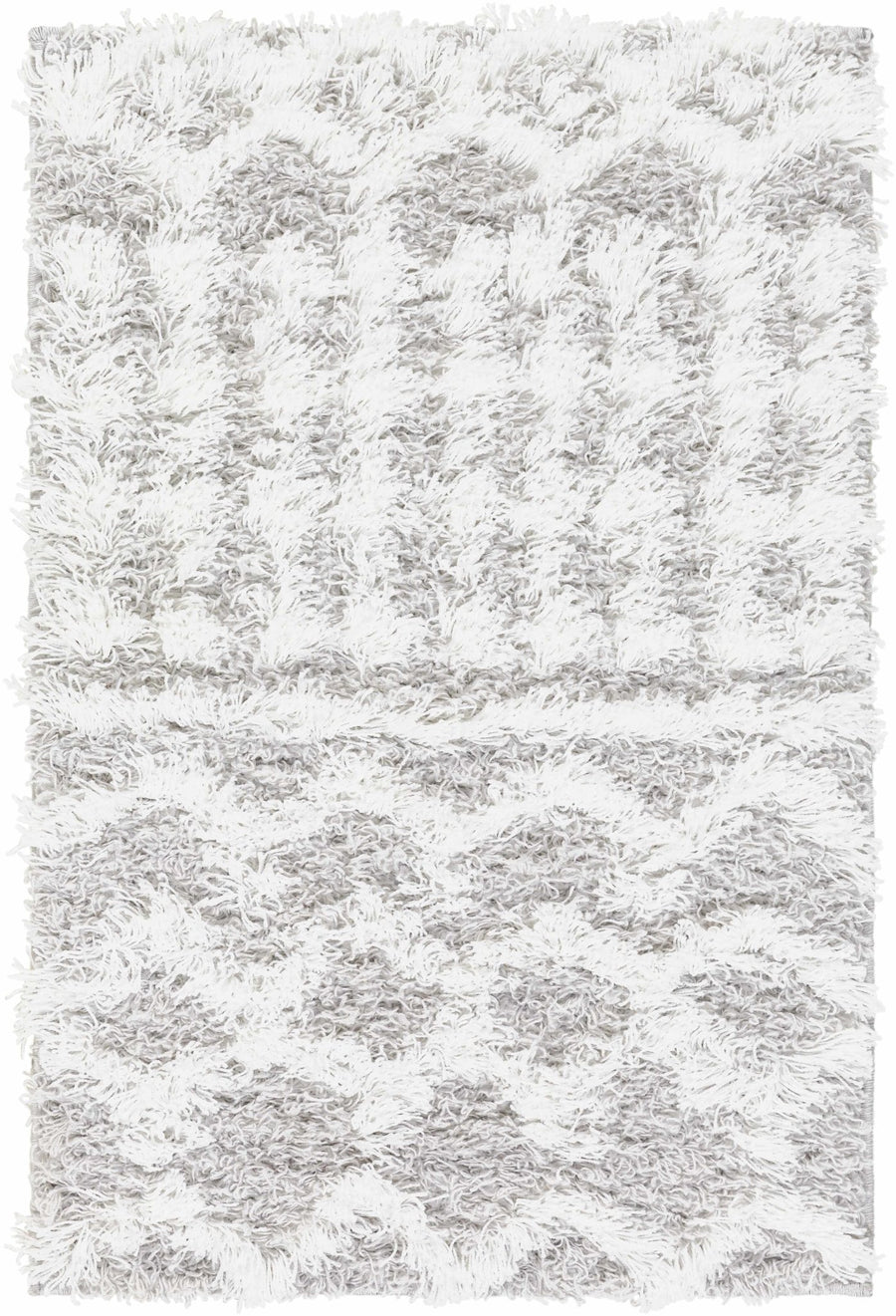 Contemporary White and Gray Plush pile Tribal Design Area Rug - The Rug Decor