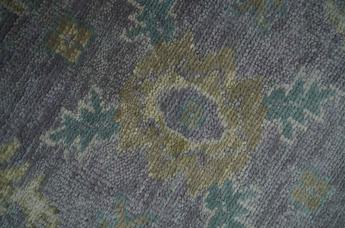 Custom Made Antique look Plum and Brown Hand Knotted Traditional Oushak Wool Area Rug - The Rug Decor