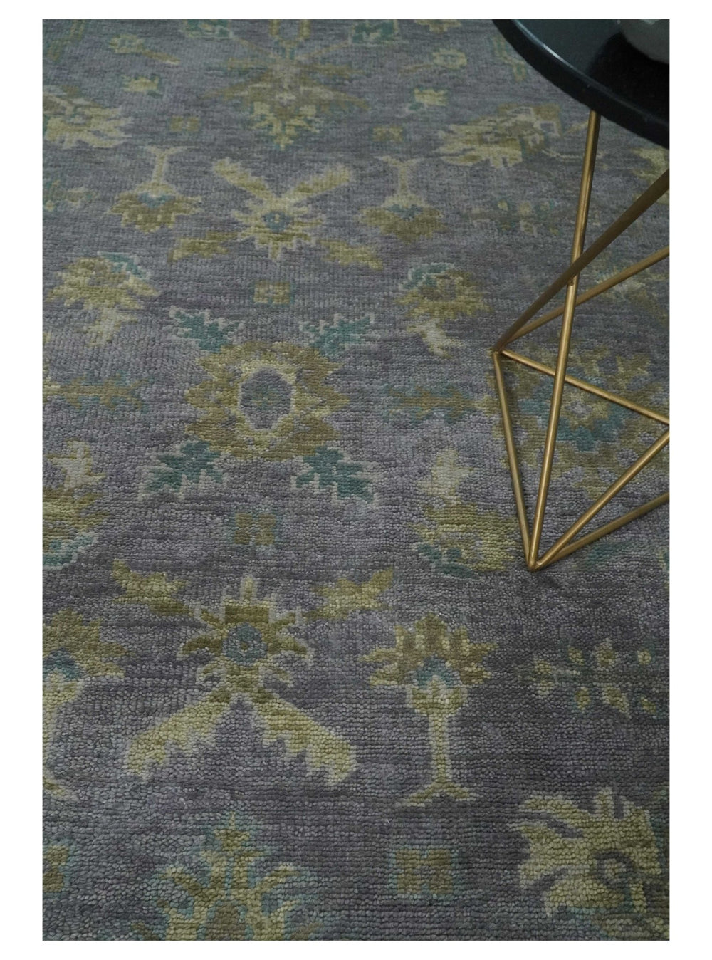 Custom Made Antique look Plum and Brown Hand Knotted Traditional Oushak Wool Area Rug - The Rug Decor