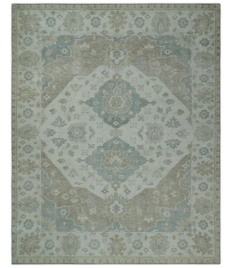 Custom Made Antique Style Neutral Ivory and Camel Custom Made wool Area Rug - The Rug Decor