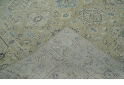 Custom Made Beige and Ivory Hand knotted Traditional Oushak wool Area Rug - The Rug Decor