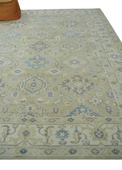 Custom Made Beige and Ivory Hand knotted Traditional Oushak wool Area Rug - The Rug Decor