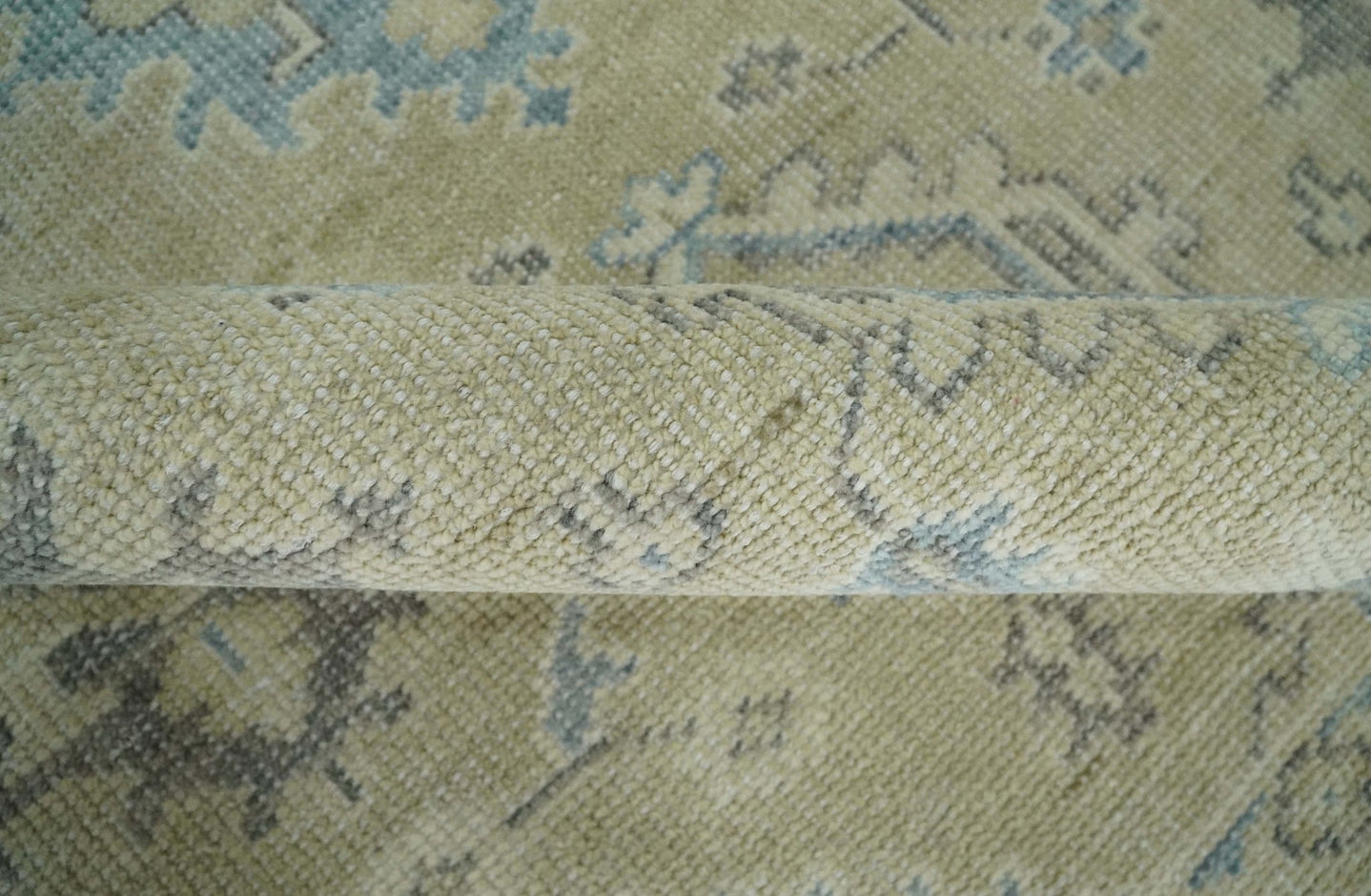 Custom Made Beige and Ivory Hand knotted Traditional Oushak wool Area Rug - The Rug Decor