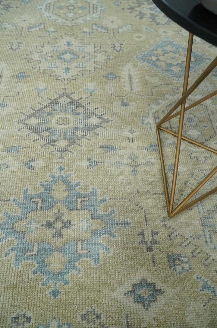 Custom Made Beige and Ivory Hand knotted Traditional Oushak wool Area Rug - The Rug Decor