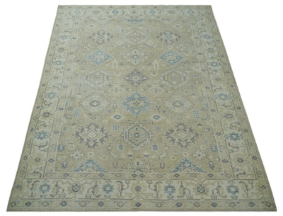 Custom Made Beige and Ivory Hand knotted Traditional Oushak wool Area Rug - The Rug Decor