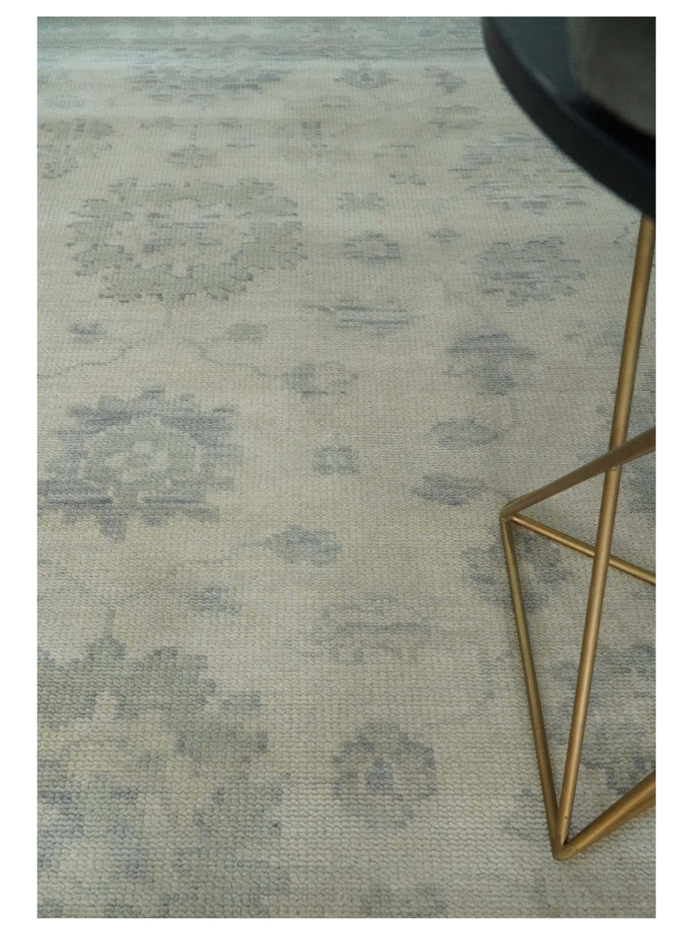 Custom Made Beige and Light Green Hand knotted Traditional Oushak Multi Size wool Area Rug - The Rug Decor