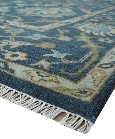 Custom Made Blue, Beige and Green Multi size Hand knotted Traditional Oushak Wool Area Rug - The Rug Decor