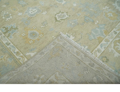 Custom Made Earthy Hand Knotted Beige and Ivory Traditional Multi Size Wool Area Rug - The Rug Decor