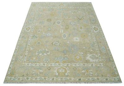 Custom Made Earthy Hand Knotted Beige and Ivory Traditional Multi Size Wool Area Rug - The Rug Decor