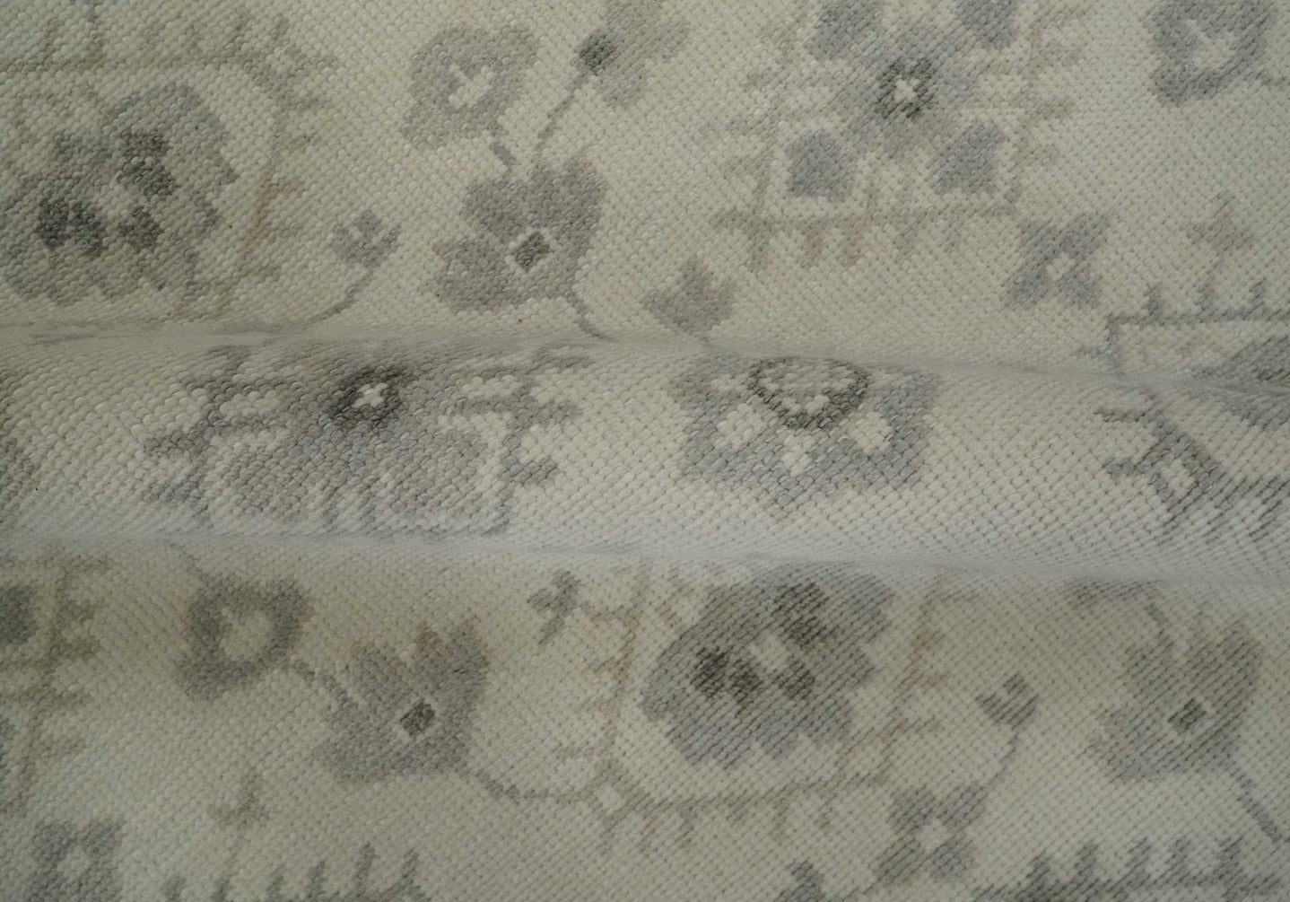 Custom Made Fine Hand Knotted Ivory and Charcoal Style Hand knotted Wool Area Rug - The Rug Decor