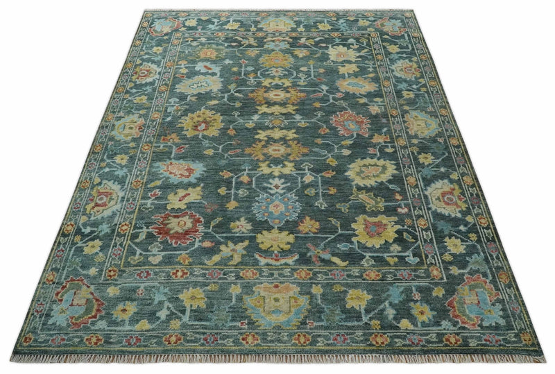 Custom Made Gray and Beige Hand knotted Traditional Oushak Multi Size wool Area Rug - The Rug Decor