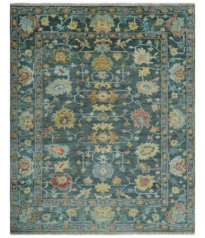 Custom Made Gray and Beige Hand knotted Traditional Oushak Multi Size wool Area Rug - The Rug Decor