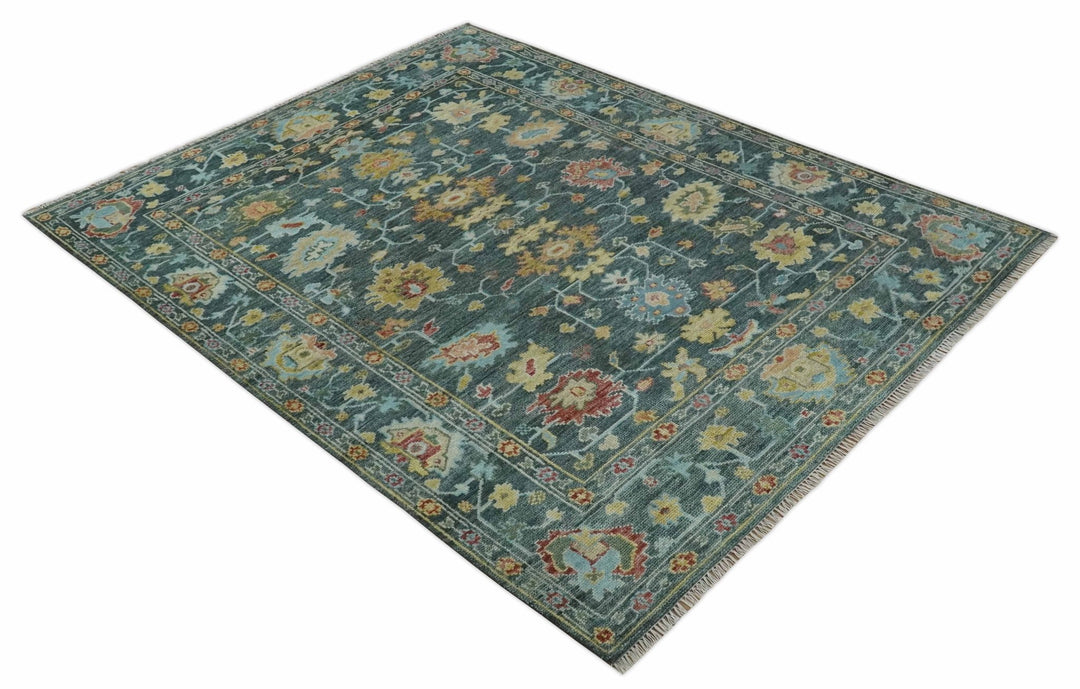 Custom Made Gray and Beige Hand knotted Traditional Oushak Multi Size wool Area Rug - The Rug Decor