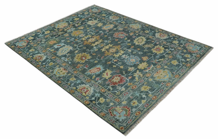 Custom Made Gray and Beige Hand knotted Traditional Oushak Multi Size wool Area Rug - The Rug Decor