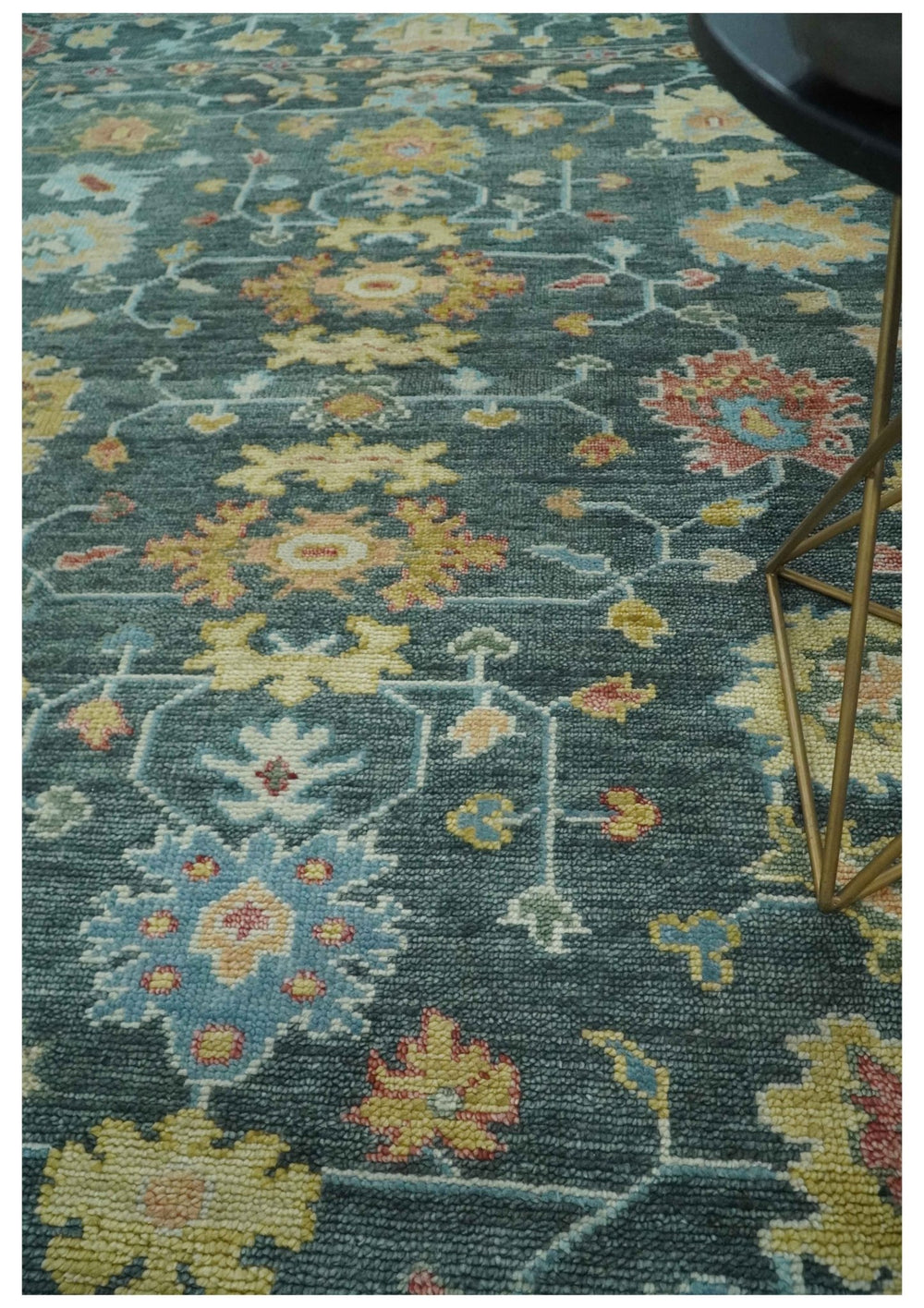 Custom Made Gray and Beige Hand knotted Traditional Oushak Multi Size wool Area Rug - The Rug Decor