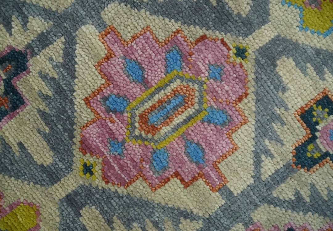 Custom Made Hand Knotted Beige, Gray and Mustard Oriental Multi Size Wool Area Rug - The Rug Decor