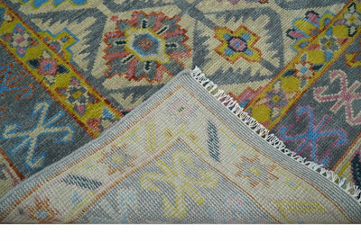 Custom Made Hand Knotted Beige, Gray and Mustard Oriental Multi Size Wool Area Rug - The Rug Decor