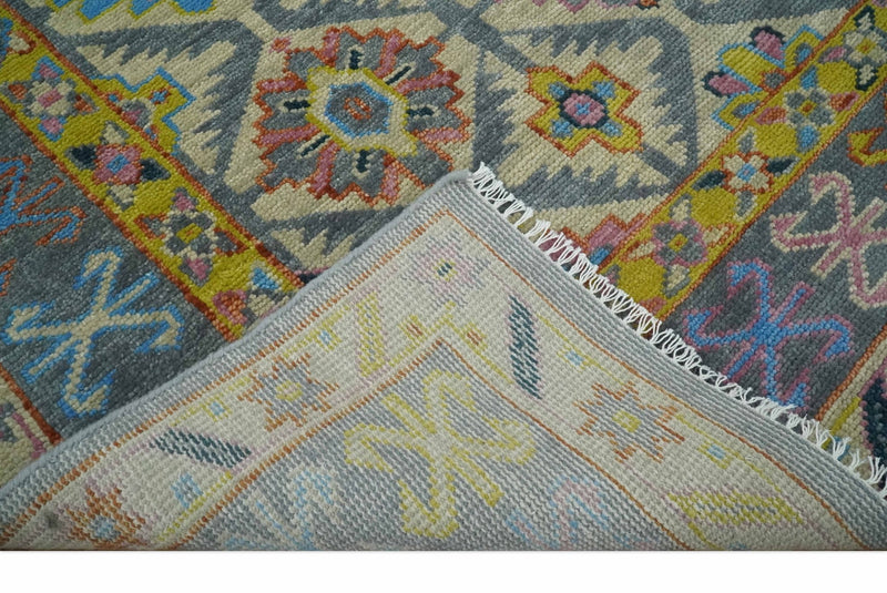 Custom Made Hand Knotted Beige, Gray and Mustard Oriental Multi Size Wool Area Rug - The Rug Decor