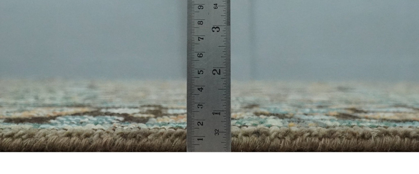 Custom Made Hand Knotted Brown, Black and Silver Traditional Wool Rug - The Rug Decor