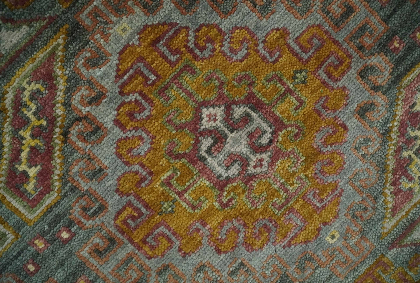 Custom Made Hand Knotted Gold and Gray Multi Size Oriental Traditional Wool Area Rug - The Rug Decor