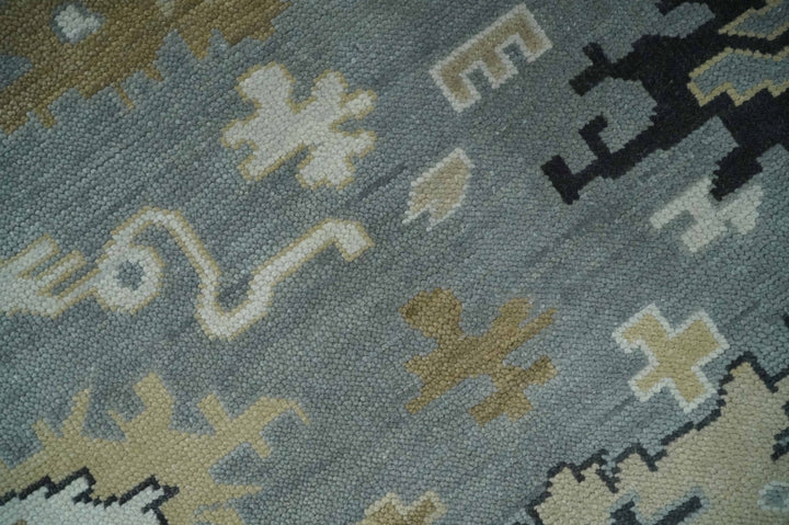 Custom Made Hand Knotted Gray and Beige Traditional Oushak Wool Area Rug - The Rug Decor