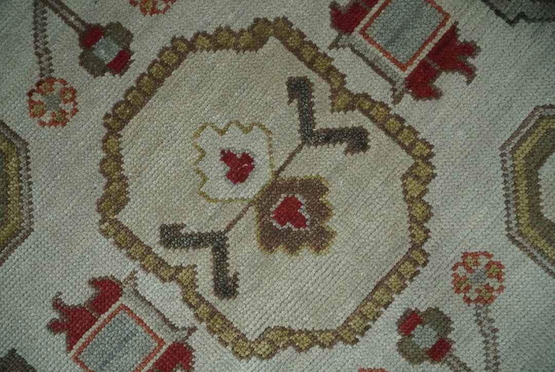 Custom Made Hand Knotted Ivory, Silver and Rust Traditional Wool Area Rug - The Rug Decor